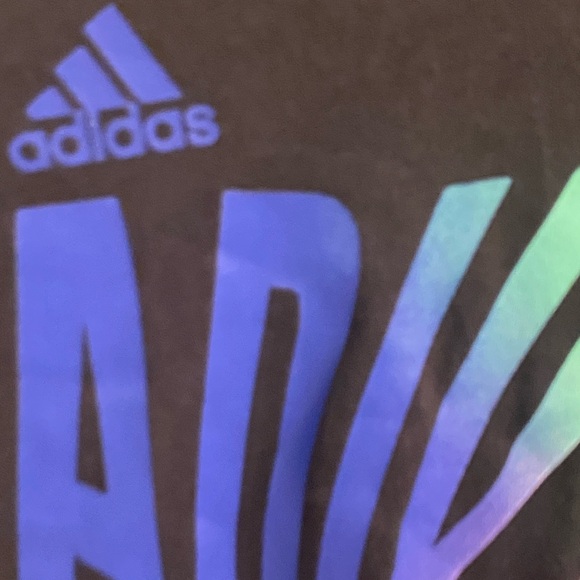 ADIDAS Long Sleeve Black with Colorful Logo Hooded Shirt - Picture 4 of 5